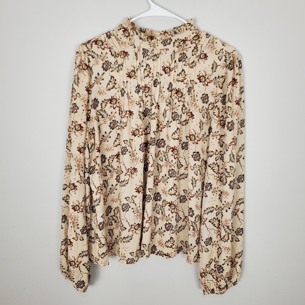 Carolina Belle Women’s Multicolor Floral Long Sleeve Blouse Size Large